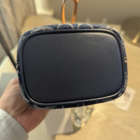 Coach Drawstring Wristlet Mini Bucket Bag in Signature Denim NWT - Picture 9 of 12